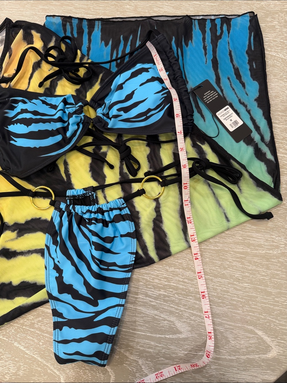 Mariposa Butterfly 3 Piece Bikini Set - Blue/combo - Picture 7 of 10